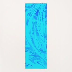 Modern Wave Swirl Aqua Yoga Mat