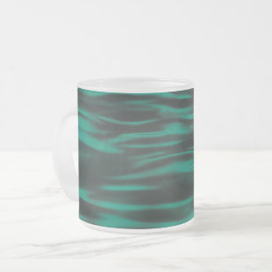 Modern Waves Abstract Seascape Frosted Glass Coffee Mug