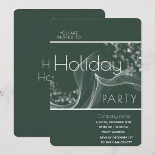 Modern wavy bokeh corporate Holiday party  Invitation