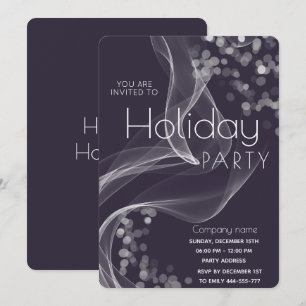 Modern wavy bokeh corporate Holiday party  Invitation