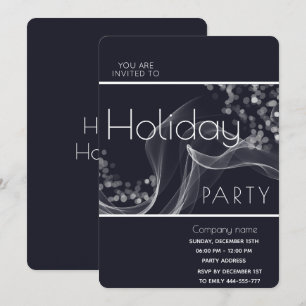 Modern wavy bokeh corporate Holiday party Invitation