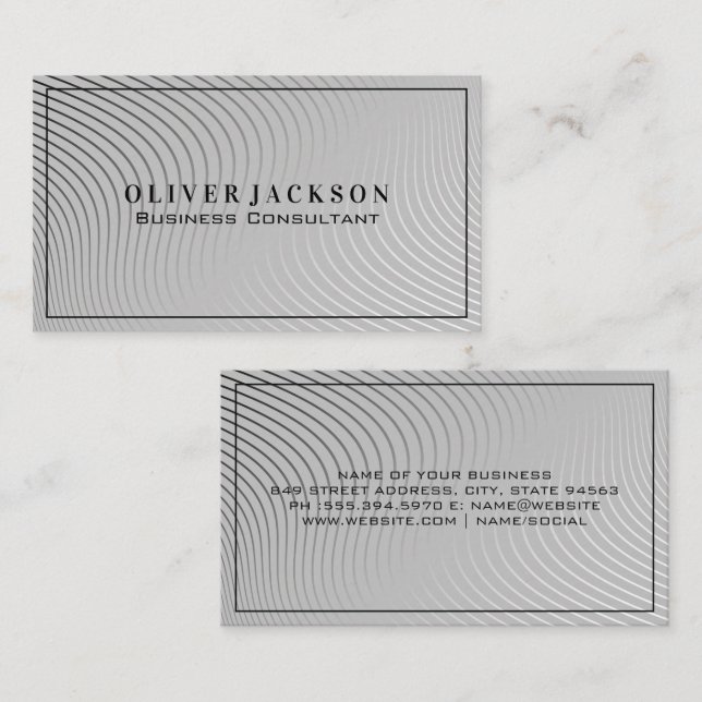 Modern Wavy Lines Business Card (Front/Back)