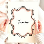 Modern Wavy Scalloped Frame Custom Name Planner<br><div class="desc">Stay organised and stylish with this elegant planner featuring a soft, rounded scalloped frame. Personalise it with your name for a unique and sophisticated touch. This planner is perfect for keeping track of appointments, to-dos, and all your important dates. With its classic design and ample writing space, it's a must-have...</div>