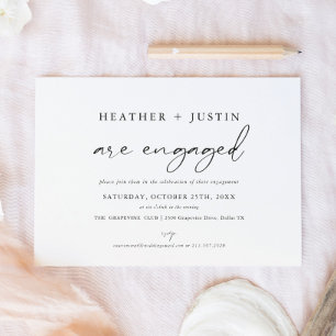 Modern We Are Engaged Engagement Party  Save The Date