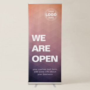 Modern We Are Open Small Business Retractable Banner