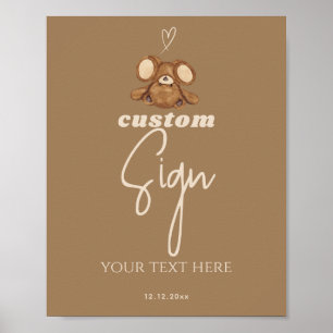 Modern We Can Bearly Wait Baby Shower Poster