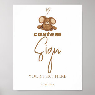 Modern We Can Bearly Wait Baby Shower  Poster