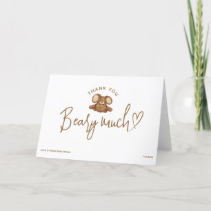 Modern We Can Bearly Wait Baby Shower  Thank You Card