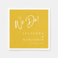 Modern We Do Elegant Custom Saffron Yellow Wedding