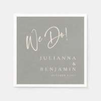 Modern We Do Elegant Custom Wedding Grey