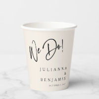 Modern We Do Elegant Custom Wedding Ivory Black 