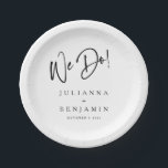 Modern We Do Elegant Custom Wedding White Black Paper Plate<br><div class="desc">Modern We Do Elegant Custom Black and White Wedding Paper Plates</div>