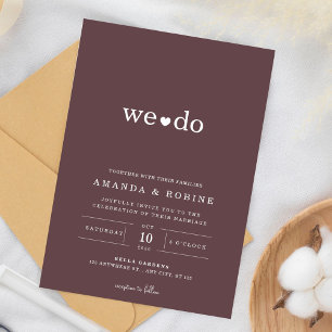 Modern “We Do” Elegant Wedding Invitation
