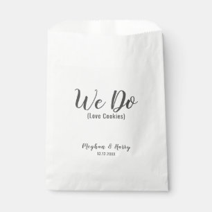 Modern We Do Love Cookies Custom Bridal Wedding Favour Bags