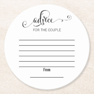 Modern We Do Script Wedding Advice Paper Coaster