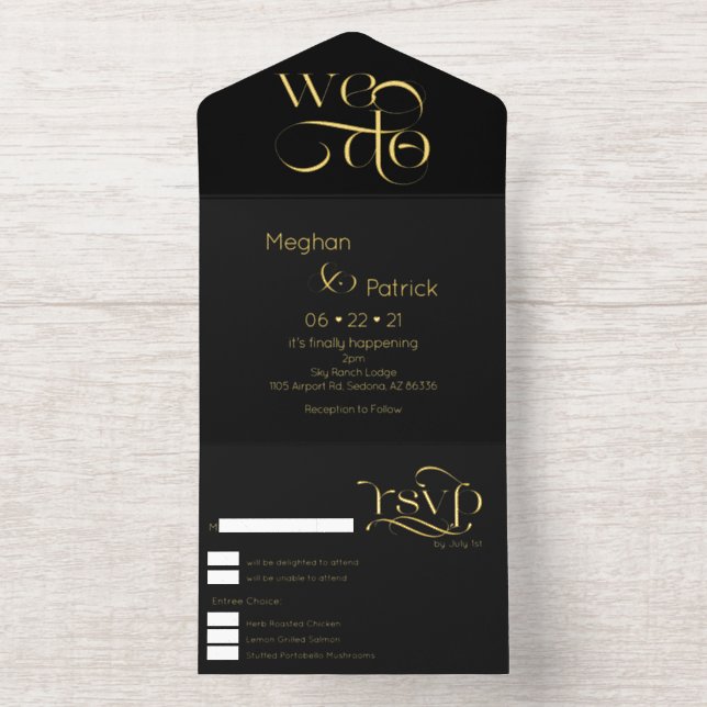 Modern We Do Text  All In One Invitation (Inside)