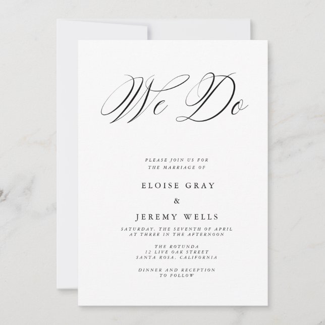Modern We Do Wedding Invitation (Front)
