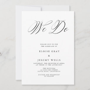 Modern We Do Wedding Invitation