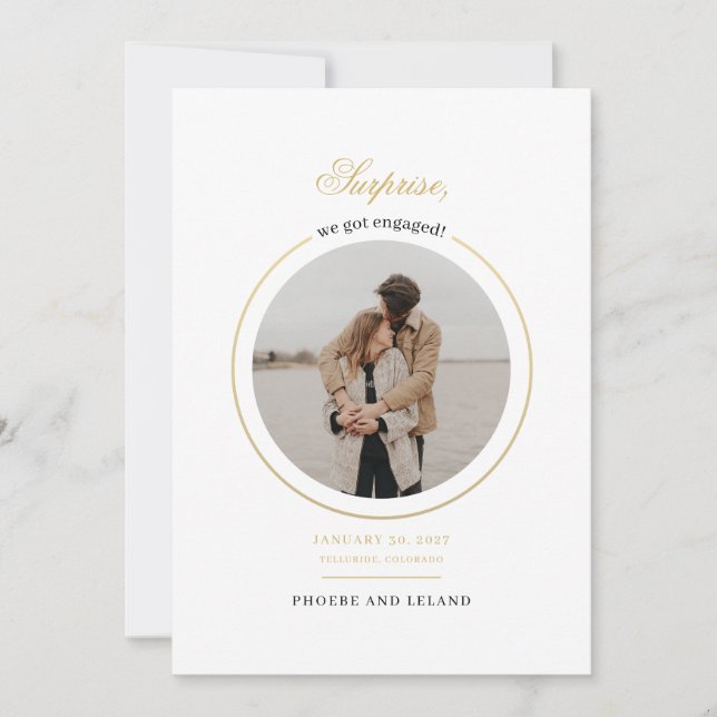 Modern We Got Engaged Photo Engagement Party Invitation (Front)