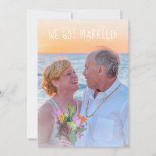 Modern We Got Married Photo Announcement Card