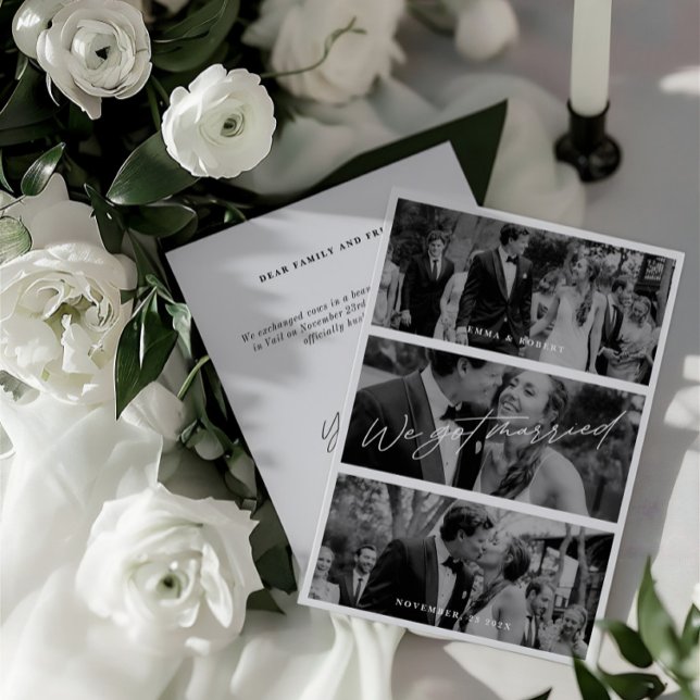 Modern We Got Married Wedding Announcements Card (Modern We Got Married Wedding Announcements Card)