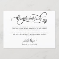 Modern We Got Married Wedding / Elope Announcement