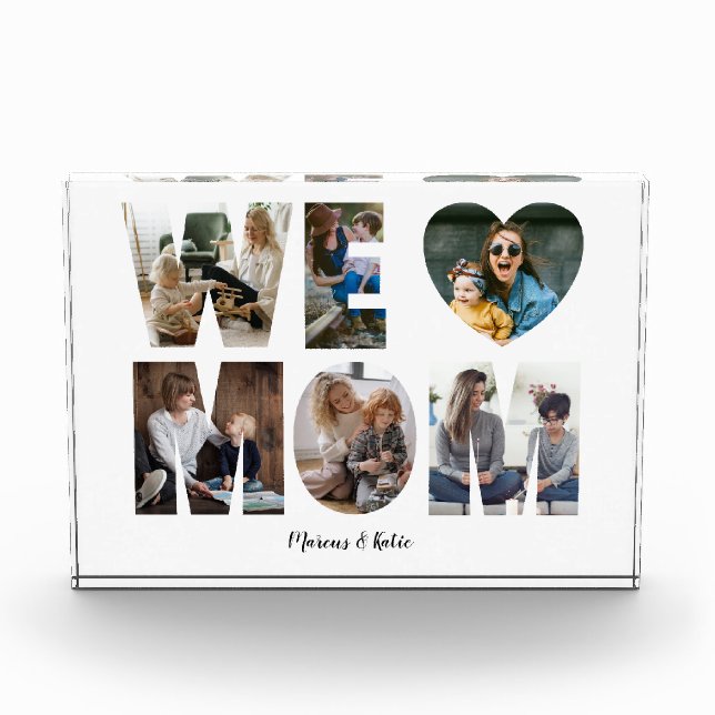 Modern WE LOVE MOM Photo Collage Gift For Mum (Front)