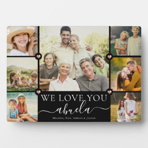 Modern We Love You Abuela Family Photo Collage Plaque