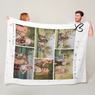Modern We Love You Abuela Mum Family Photo Collage Fleece Blanket