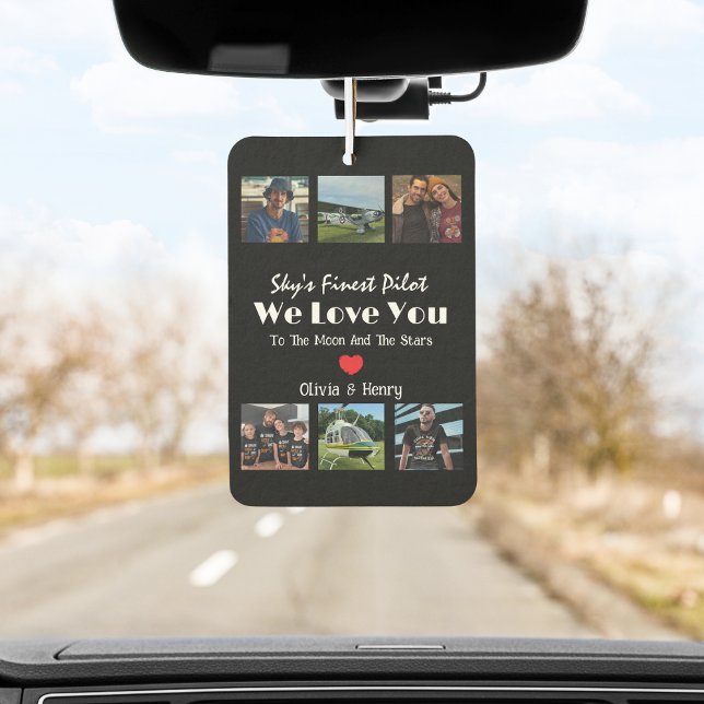 Modern 'We Love You' Custom Photo Collage Car Air Freshener (Creator Uploaded)