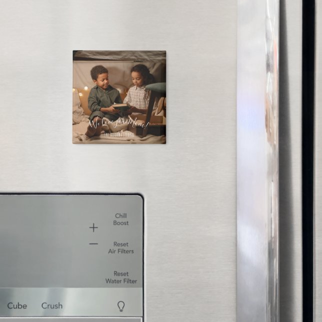 Modern We Love You Mom Photo Magnet (In Situ (Fridge))