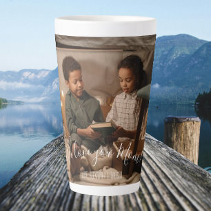 Modern We Love You Mum Photo Latte Mug