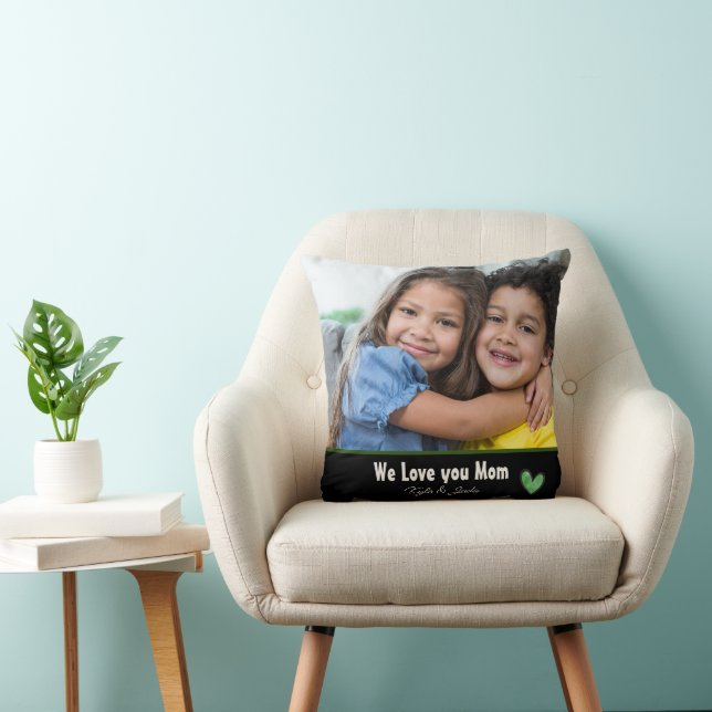 Modern We love you Mum Photo Personalised Cushion (Chair)