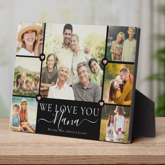 Modern We Love You Nana Family Photo Collage Plaque (Creator Uploaded)