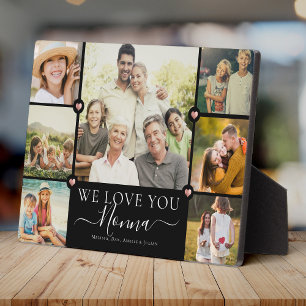 Modern We Love You Nonna Family Photo Collage Plaque