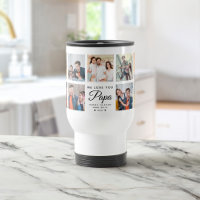 Modern WE LOVE YOU PAPA Square Photo Collage
