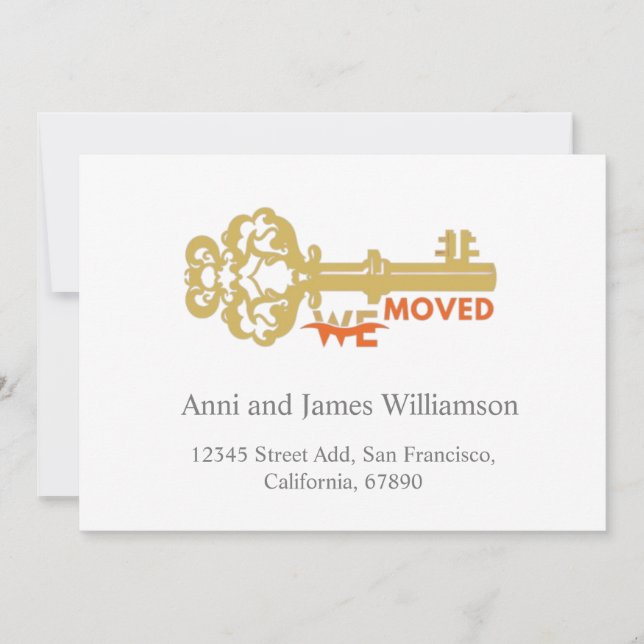 Modern We Moved Key Moving  Announcement (Front)
