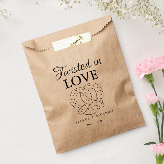 Modern We tied the knot pretzel favor bag wedding  (Sealed)