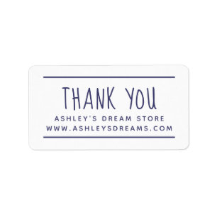 Modern Website Link Navy Blue Thank You Sticker