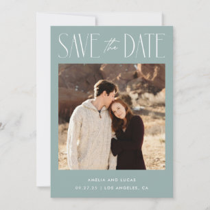 Modern Website QR Code Flat Save The Date Card