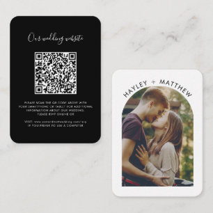 Modern Website QR Code Photo Wedding RSVP Enclosure Card