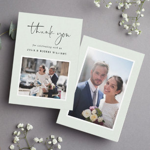 Modern Wedding 2 Photo Thank You Card