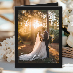 Modern wedding 2 Photo Thank you Card