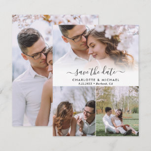 Modern Wedding 4 Photo Save The Date Cards