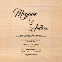 Modern Wedding Acrylic Invitations