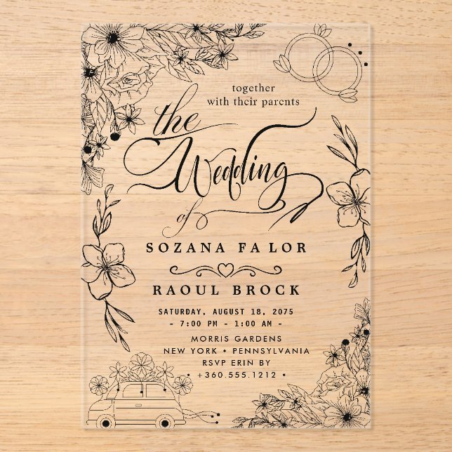 Modern Wedding Acrylic Invitations (Front)