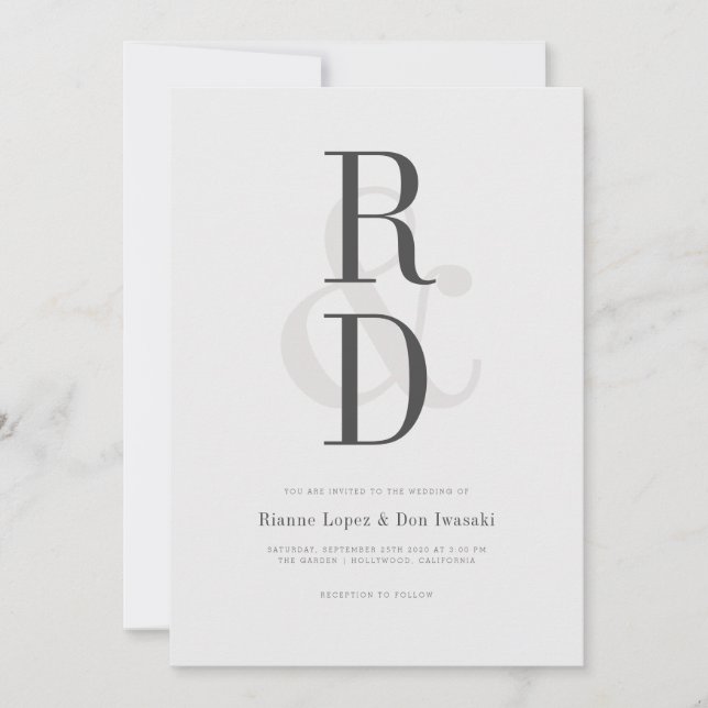 Modern Wedding Announcement Invitation (Front)