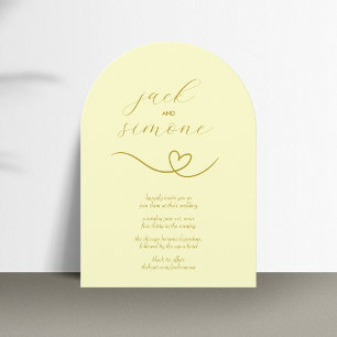 Modern Wedding   Arch Invites   Butter Yellow