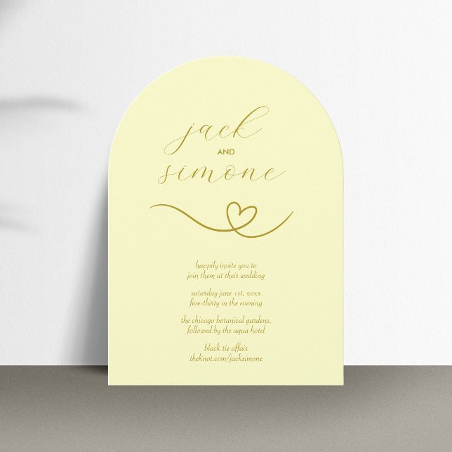 Modern Wedding | Arch Invites | Butter Yellow (Creator Uploaded)