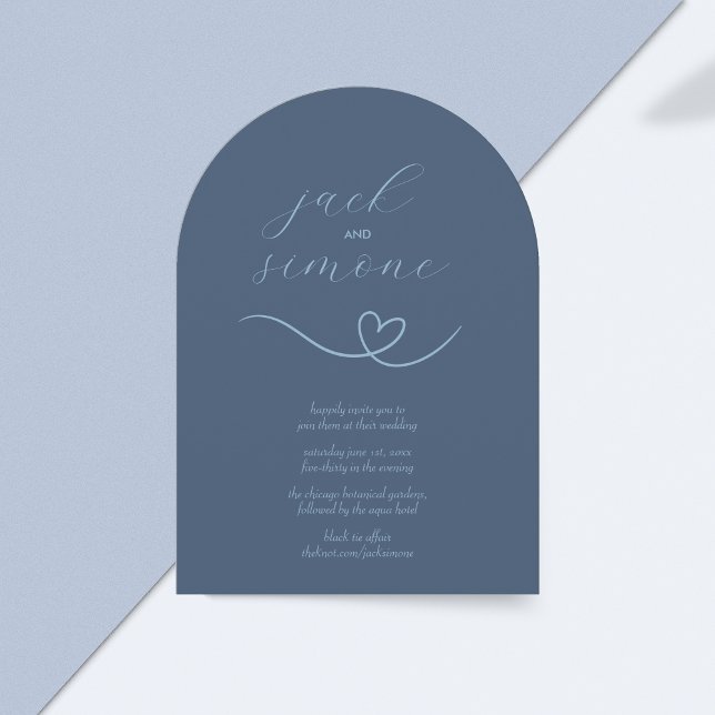 Modern Wedding | Arch Invites | Dark Blue (Creator Uploaded)